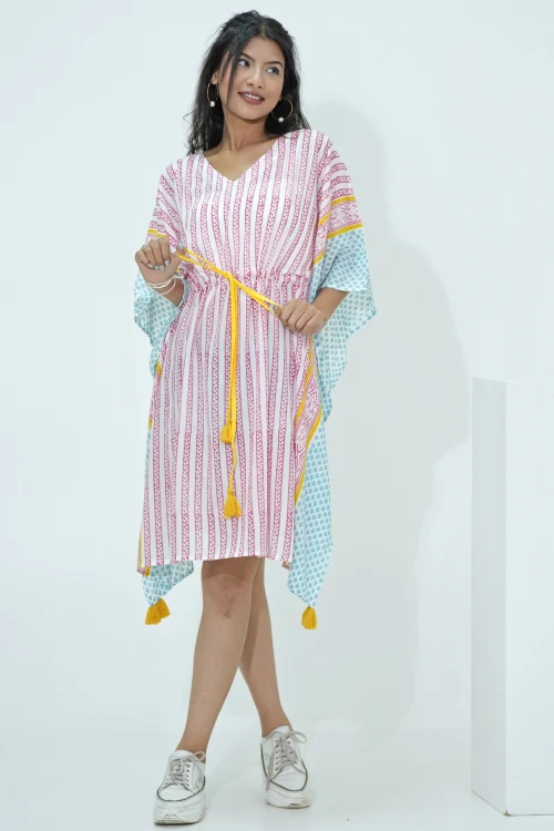 Sooti Syahi Sweet Bust Hand Block Printed Kaftan - Image 3