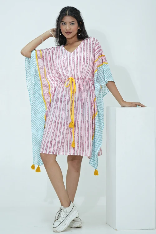 Sooti Syahi Sweet Bust Hand Block Printed Kaftan - Image 7