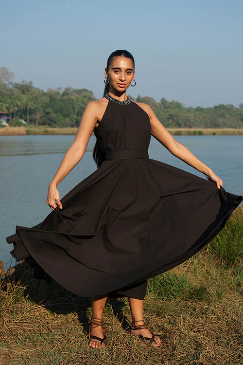 Okhai 'Symphonic' Pure Cotton Hand Embroidered Mirror Work Dress - Image 8