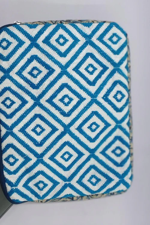 Samuday Craft Taat Hand Embroidery Laptop Sleeve- Blue - Image 3