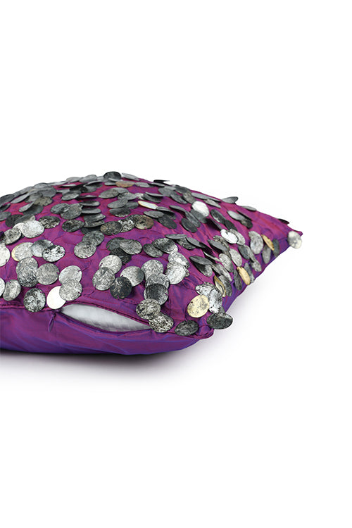 Onset Homes Tara Hand Embroidered Cushion-Imperial Purple - Image 4