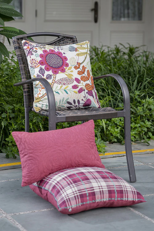 Onset Homes Tartan Cushion Cover-  Magenta - Image 2
