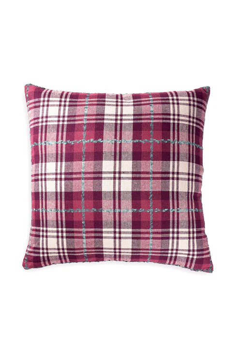 Onset Homes Tartan Cushion Cover-  Magenta - Image 5