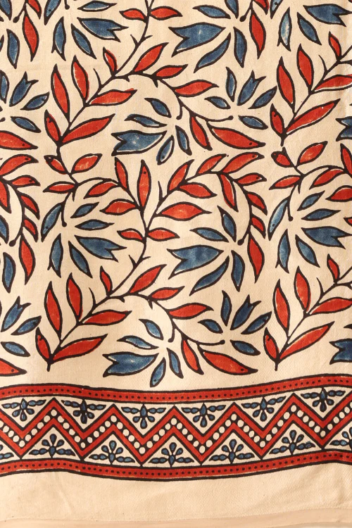 Tenaaro Ajrakh Hand Block Printed Modal SatinSaree - Image 6