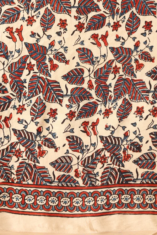 Tenaaro Ajrakh Hand Block Printed Modal Satin Saree - Image 6