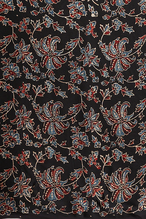 Tenaaro  Ajrakh Hand Block Printed Modal Satin Saree - Image 5
