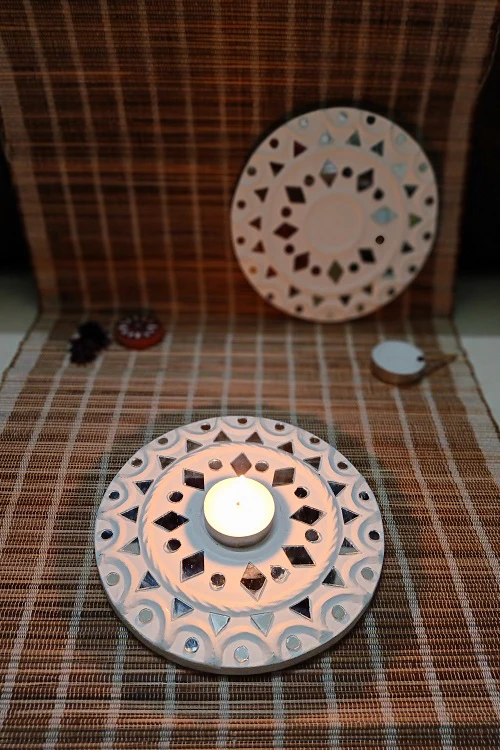 Terracotta by Sachii Kutch Lippan Mud Work Tealight Holder