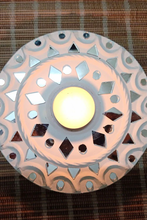 Terracotta by Sachii Kutch Lippan Mud Work Tealight Holder - Image 2