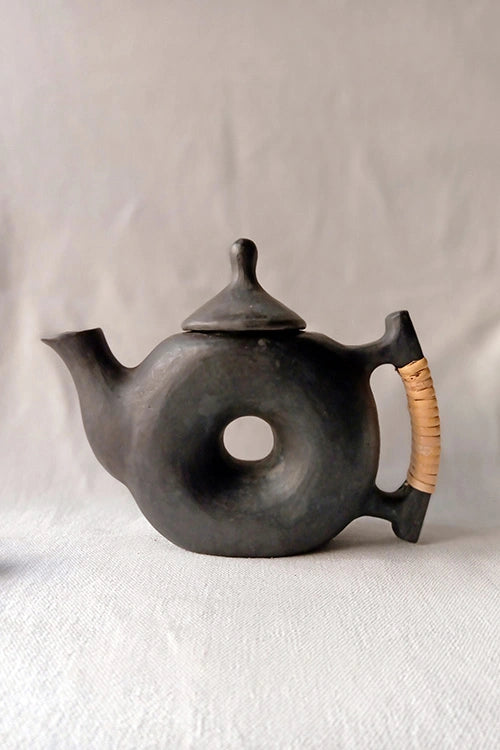 Terracotta by Sachii "Longpi Black Pottery Chakra Teapot" - Image 2