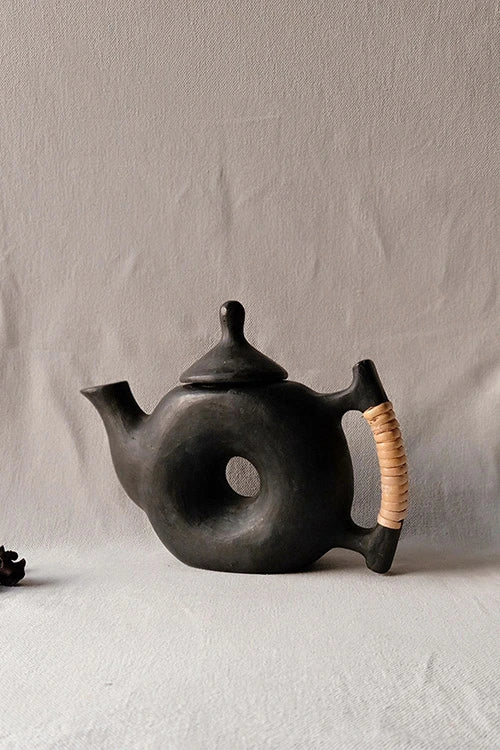 Terracotta by Sachii "Longpi Black Pottery Chakra Teapot" - Image 3