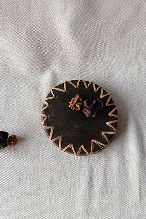 Terracotta by Sachii Longpi Black Pottery Coaster Round - Image 4