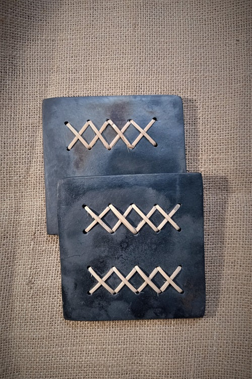 Terracotta by Sachii "Longpi Black Pottery Coaster Square" Set of 2 - Image 3