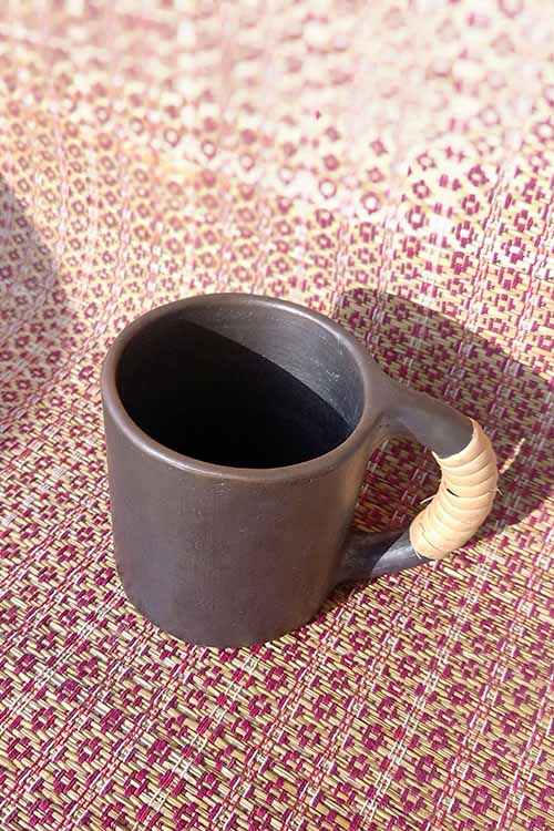 Terracotta by Sachii "Longpi Black Pottery Coffee Mug Large Set of 2" - Image 3