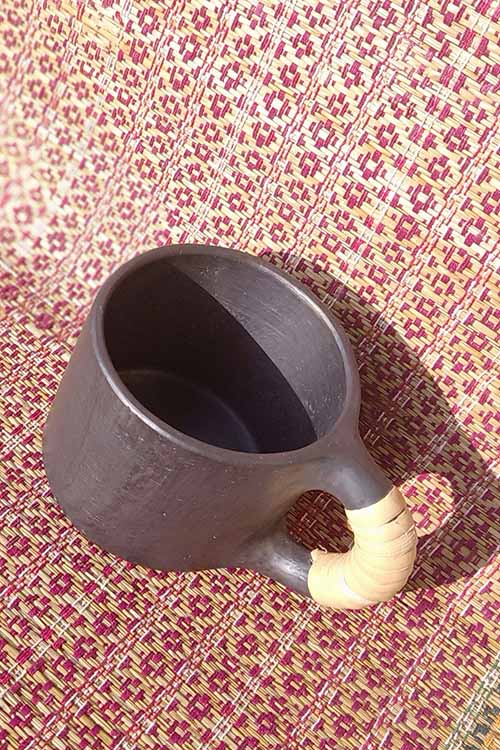 Terracotta by Sachii "Longpi Black Pottery Coffee Mug Small Set of 2" - Image 3