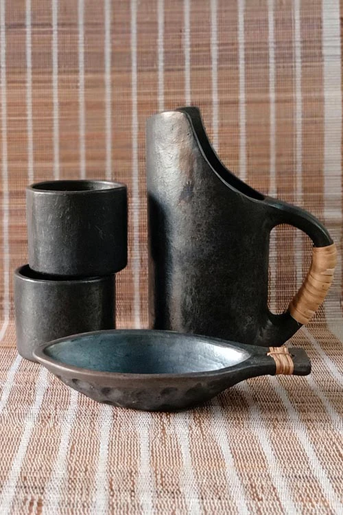 Terracotta by Sachii "Longpi Black Pottery Jug" - Image 3
