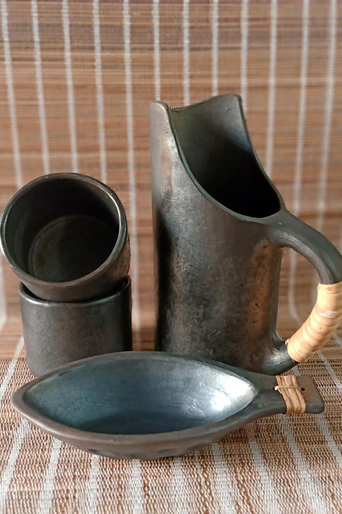 Terracotta by Sachii "Longpi Black Pottery Jug" - Image 4