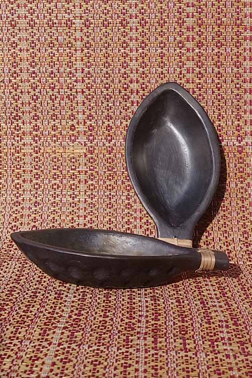 Terracotta by Sachii "Longpi Black Pottery 'Matsya' Serving Bowls Set of 2" - Image 3
