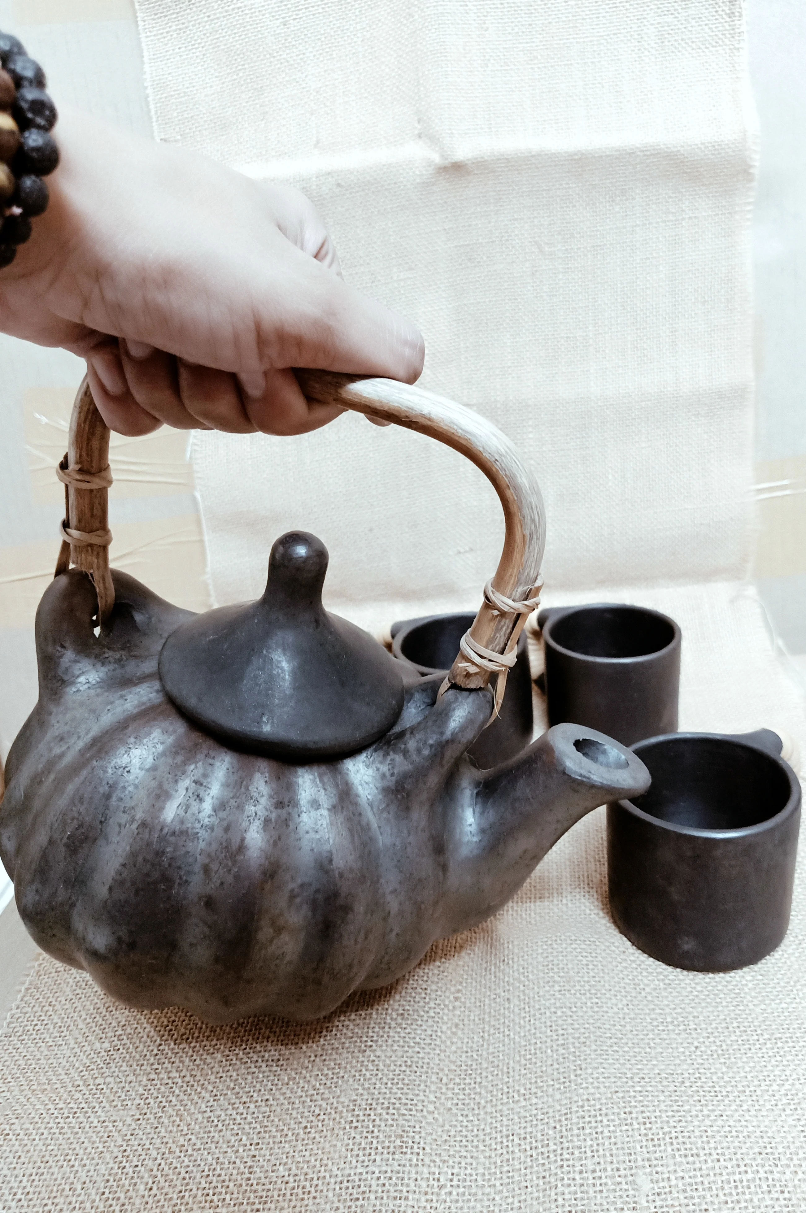 Terracotta by Sachii "Longpi Black Pottery Pumpkin Teaset" - Image 5