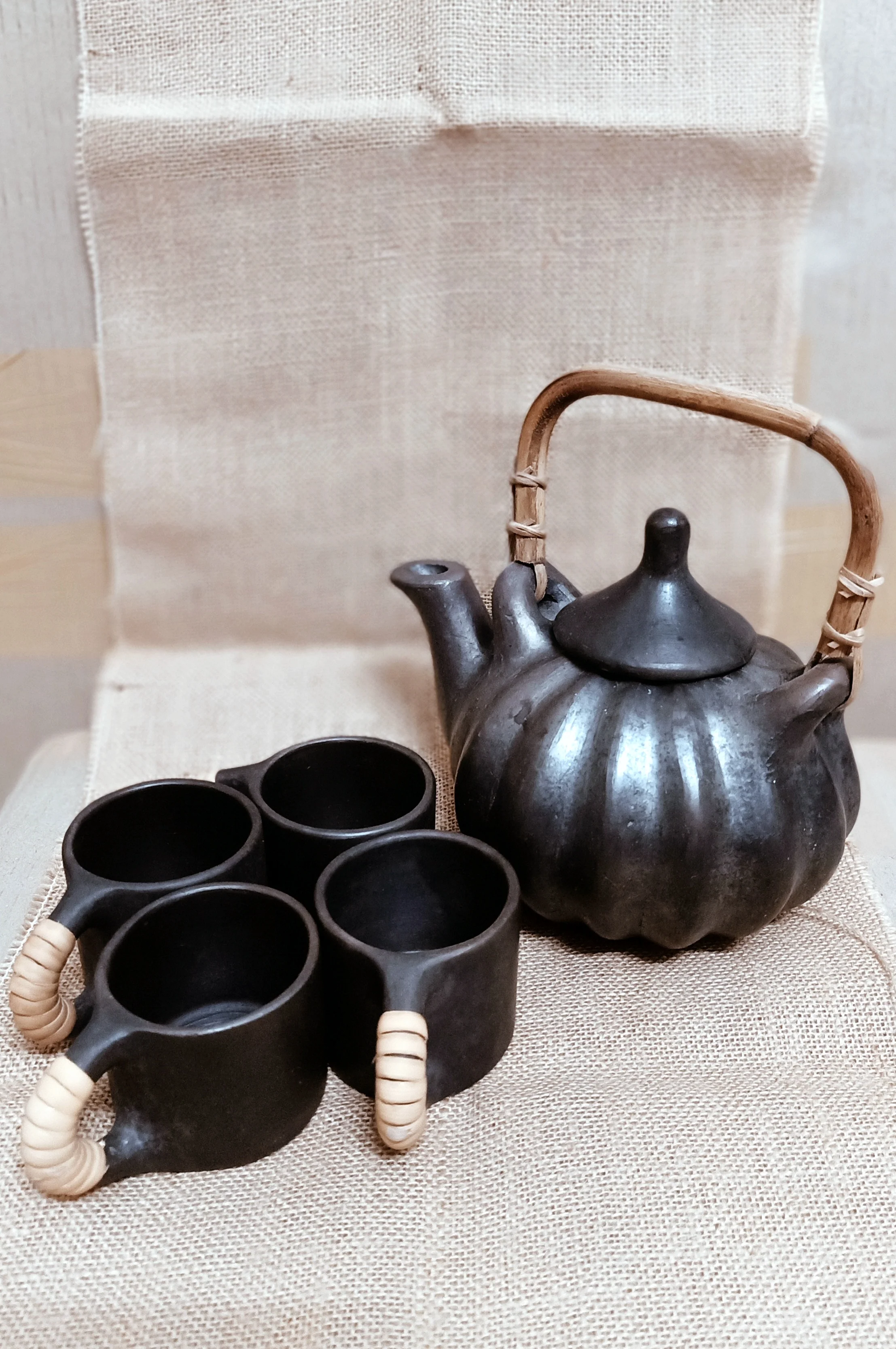 Terracotta by Sachii "Longpi Black Pottery Pumpkin Teaset" - Image 8