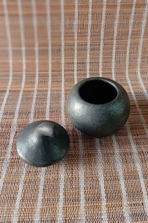 Terracotta by Sachii "Longpi Black Pottery Sauce Pots Set of 2" - Image 2