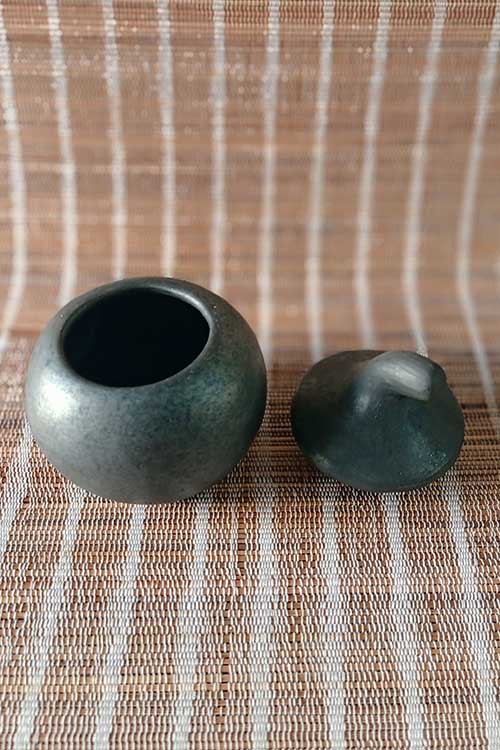 Terracotta by Sachii "Longpi Black Pottery Sauce Pots Set of 2" - Image 3