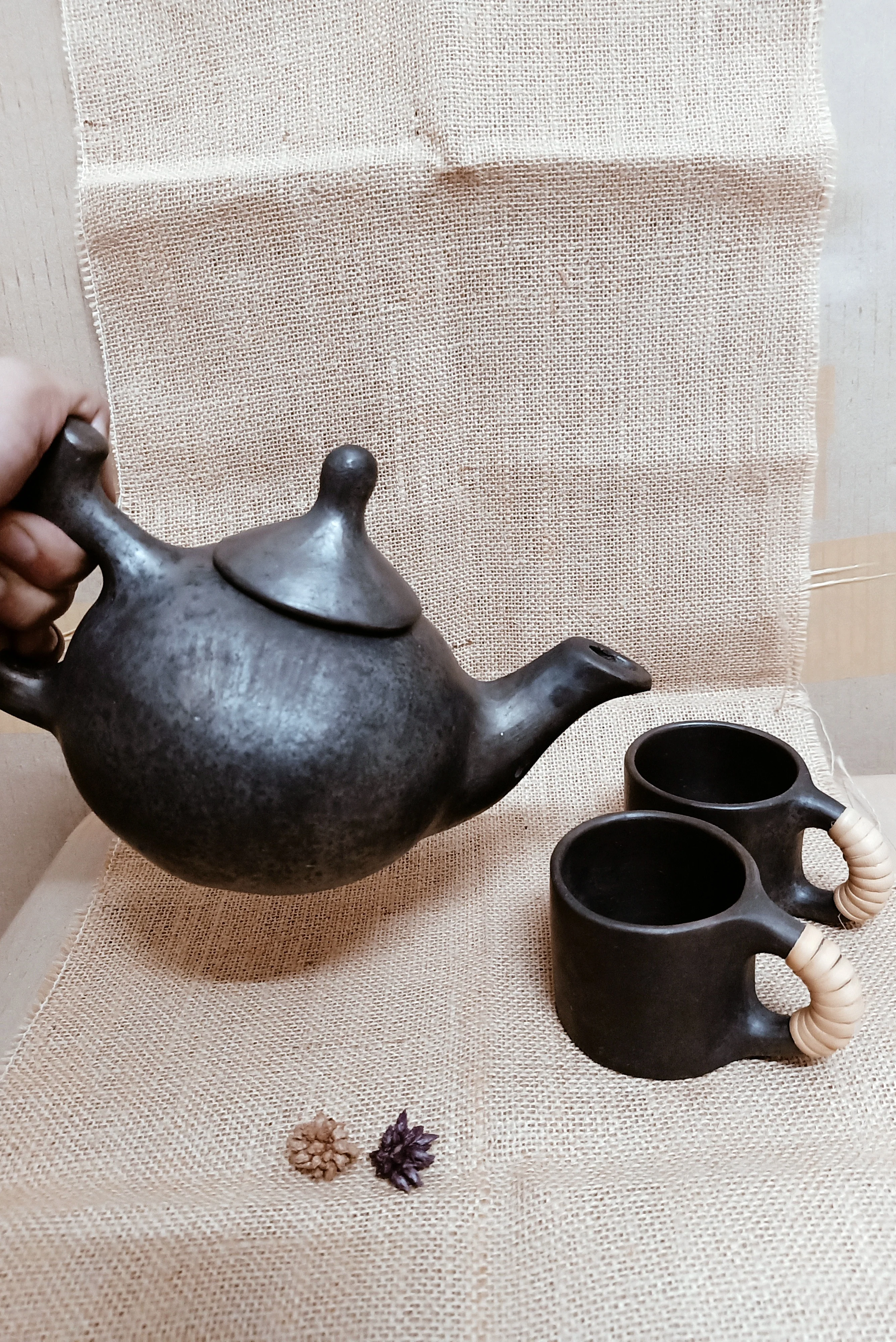 Terracotta by Sachii "Longpi Black Pottery Small Tea Set" - Image 3