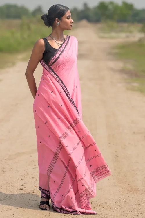 The ICH Sambalpuri Handwoven Ikat Soft Cotton Saree - Pankhuri - Image 2