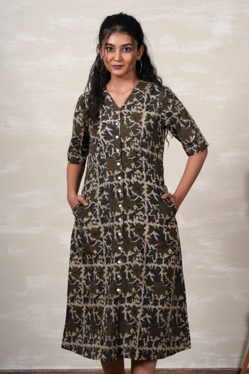 Sooti Syahi Tiana Hand Block Printed Dress