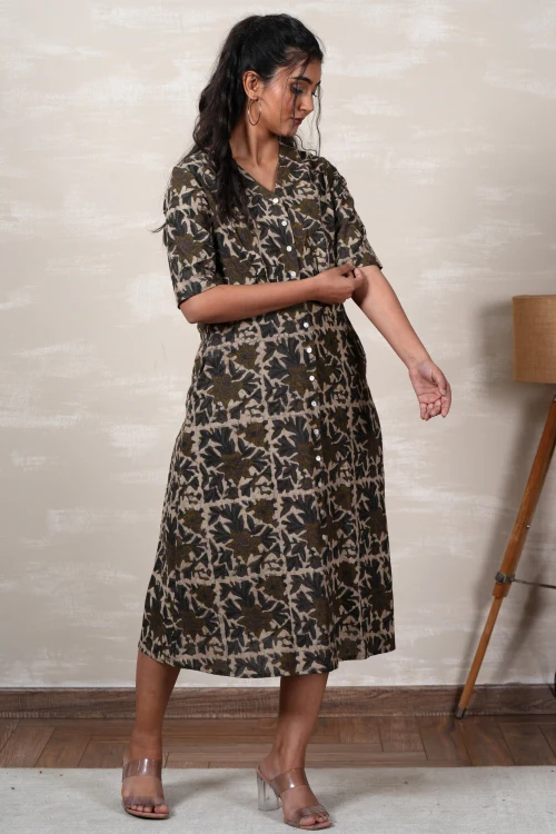 Sooti Syahi Tiana Hand Block Printed Dress - Image 4