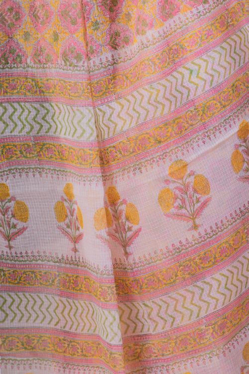 TICH Bagru Sanganeri Block Printed Kota Saree - Spring  (Without Blouse Piece) - Image 2
