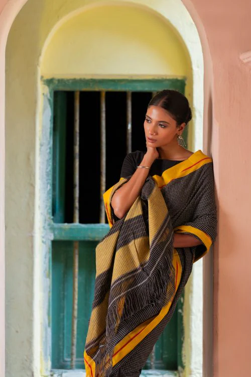 TICH Ethnic Elegance. Handwoven Pateda Aanchu Saree - Aenugudi - Image 7
