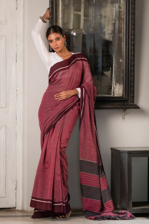 TICH Ethnic Elegance. Handwoven Pateda Aanchu Saree - Semmani - Image 3