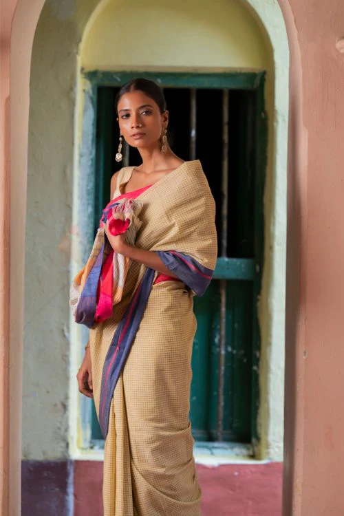 TICH Ethnic Elegance. Handwoven Pateda Aanchu Saree - ThenMazhai - Image 6