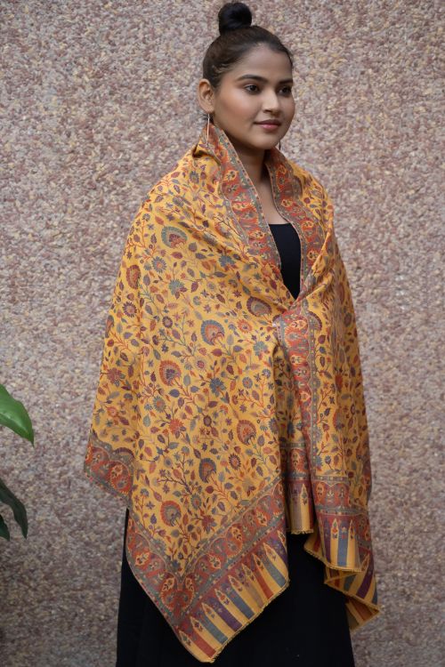 TICH Fine, Soft Kashmiri Kani Pattern Wool Stole - Gulshan - Image 4