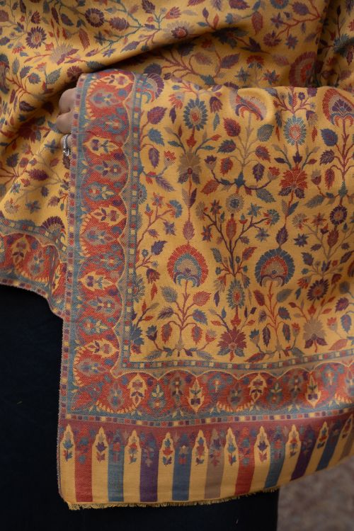 TICH Fine, Soft Kashmiri Kani Pattern Wool Stole - Gulshan - Image 7