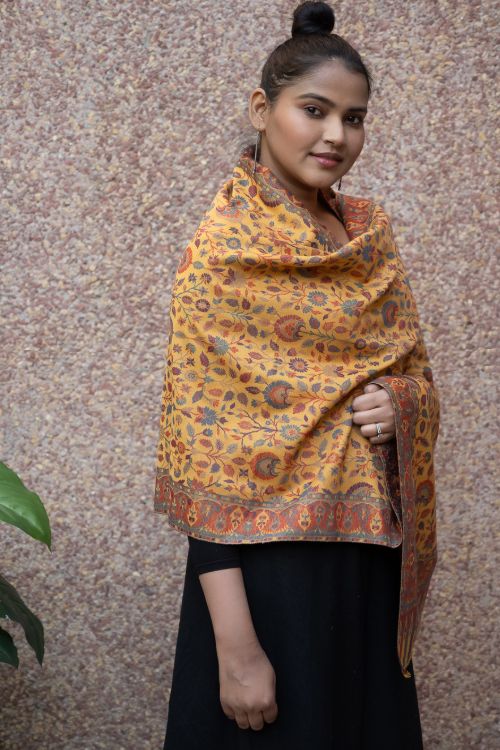 TICH Fine, Soft Kashmiri Kani Pattern Wool Stole - Gulshan - Image 8
