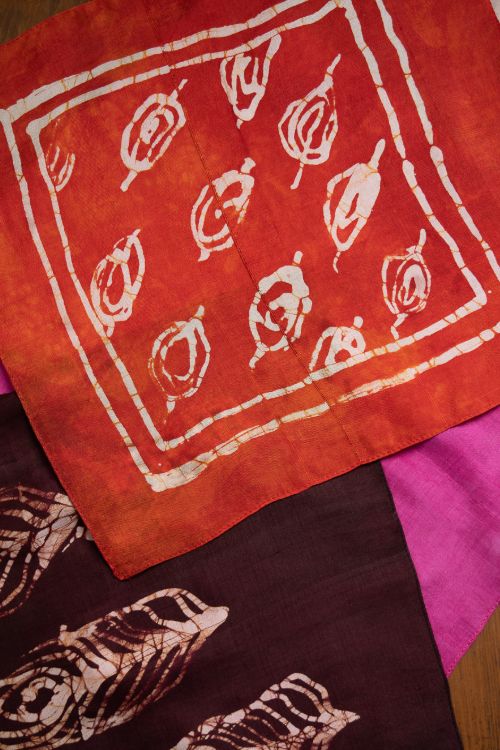 TICH Heritage Batik Print Pocket Squares (Set of 3)-Red, Hot Pink & Wine - Image 3