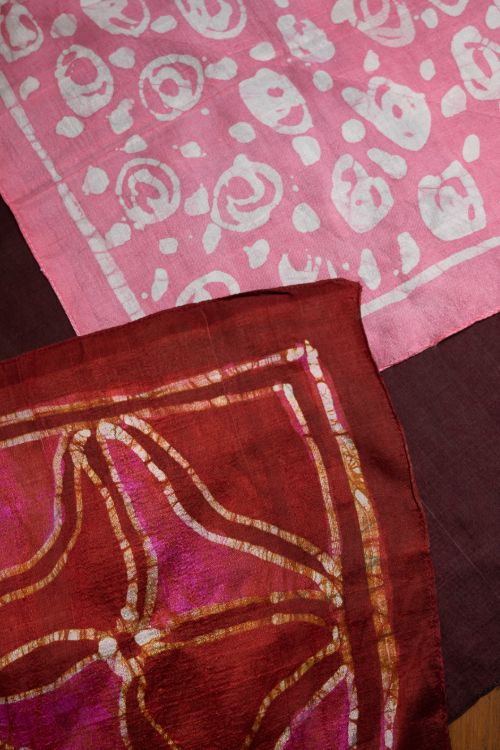 TICH Heritage Batik Print Pocket Squares (Set of 3)-Wine, Red & Pink - Image 3