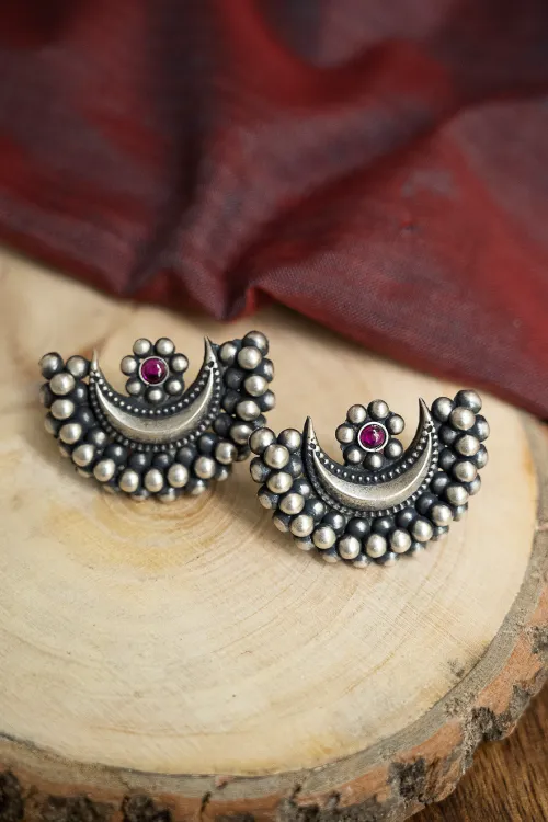 TICH Pure Silver Traditional Maharashtrian Earrings - Akarshini - Image 2