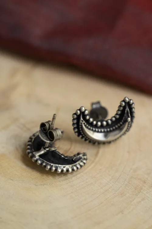 TICH Pure Silver Traditional Maharashtrian Earrings - Ardhachand - Image 5