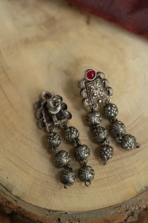 TICH Pure Silver Traditional Maharashtrian Earrings - Ashtapaillumani - Image 4