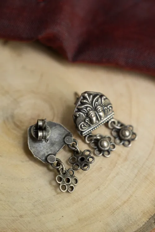 TICH Pure Silver Traditional Maharashtrian Earrings - Bakuli Studs - Image 4
