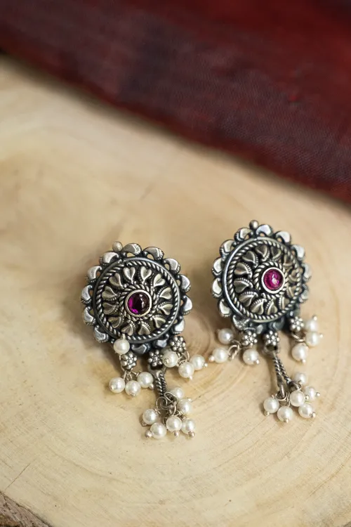 TICH Pure Silver Traditional Maharashtrian Earrings - Chandnya - Image 2