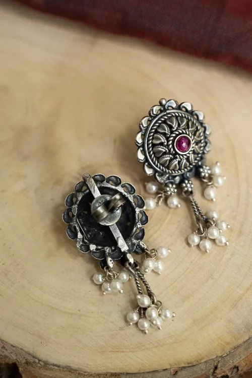 TICH Pure Silver Traditional Maharashtrian Earrings - Chandnya - Image 4