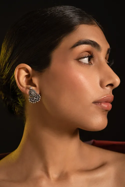 TICH Pure Silver Traditional Maharashtrian Earrings - Chandra-Tilak - Image 5