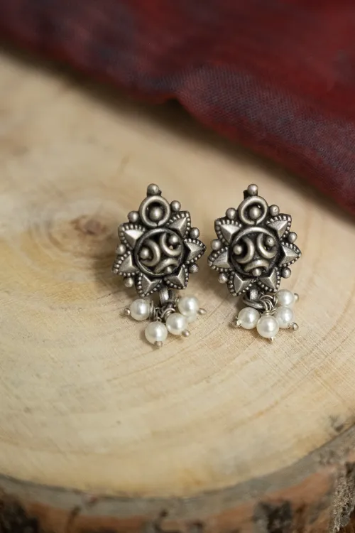 TICH Pure Silver Traditional Maharashtrian Earrings - Chandratara