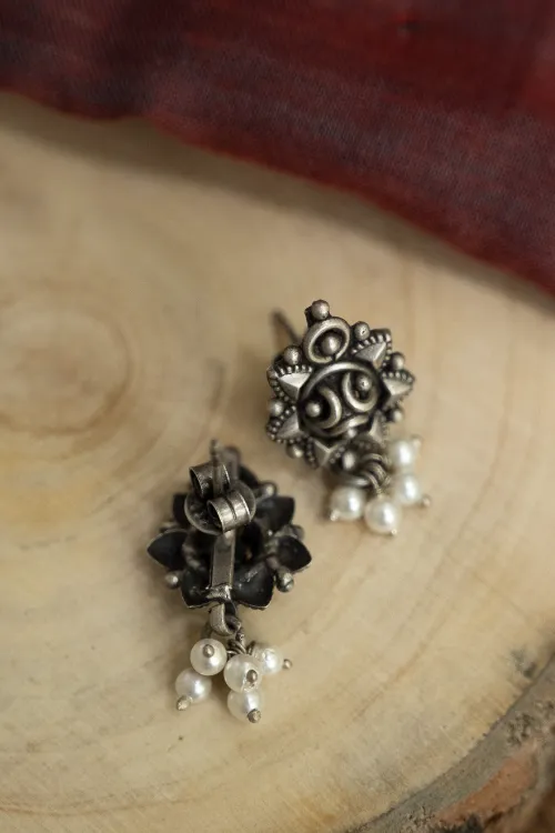 TICH Pure Silver Traditional Maharashtrian Earrings - Chandratara - Image 3
