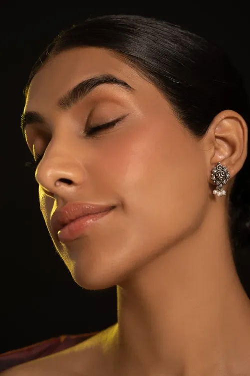 TICH Pure Silver Traditional Maharashtrian Earrings - Chandratara - Image 6