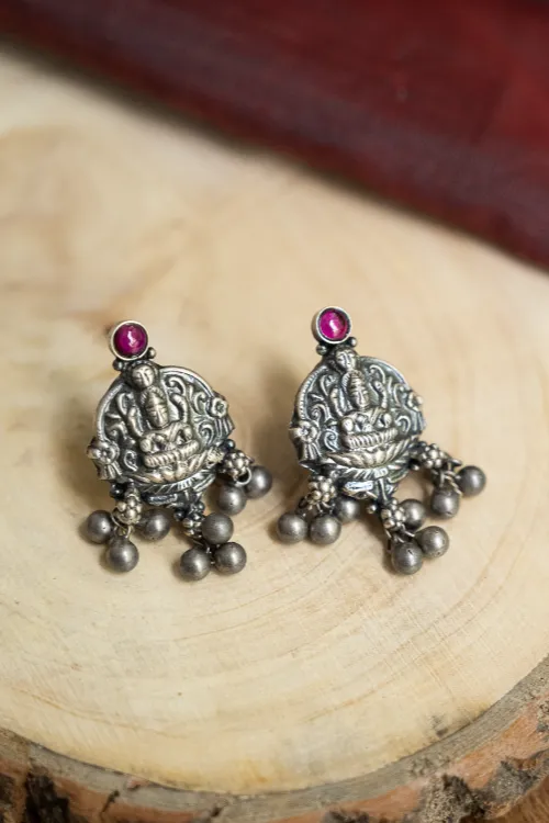 TICH Pure Silver Traditional Maharashtrian Earrings - Kamalasini Studs