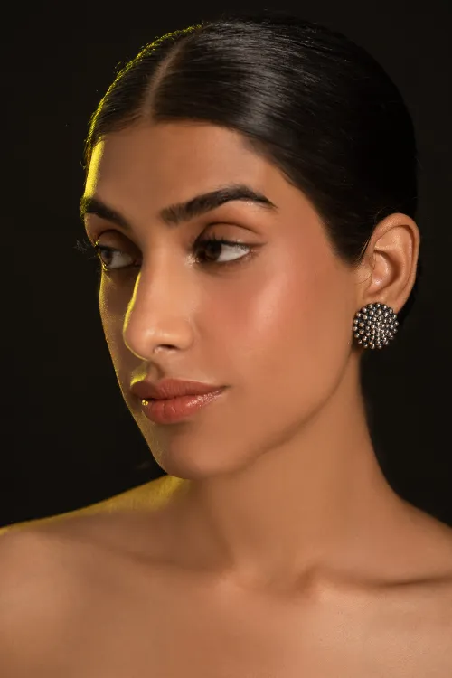 TICH Pure Silver Traditional Maharashtrian Earrings - Kusum Moti - Image 2